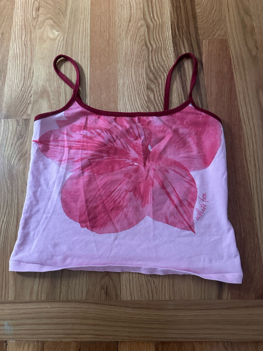 White Fox Boutique Pink Floral Cami Tank Top